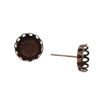 

Fin3002 base for cabochon, 10mm, pack/10 PCs., 'Astra' (copper)
