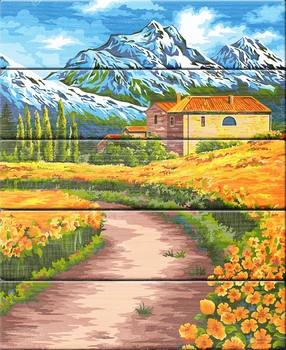 

Painting by numbers on Wood "in the mountains of Switzerland", 40x50 cm, Freya, pkw-1 67