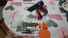 Kit de herramientas de Pistola de Pegamento Caliente con ajuste de temperatura, pistola de silicona de 150W para reparación de artesanías, bricolaje, barras de pegamento de 11mm, boquilla de cobre puro