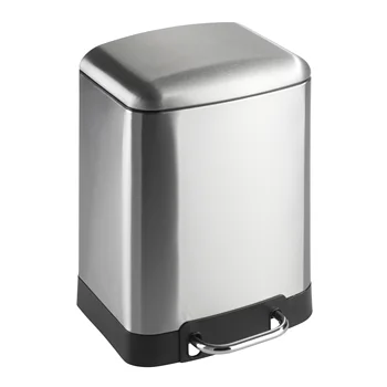 

Wenko satin 6lts slow drop trash can made of stainless steel