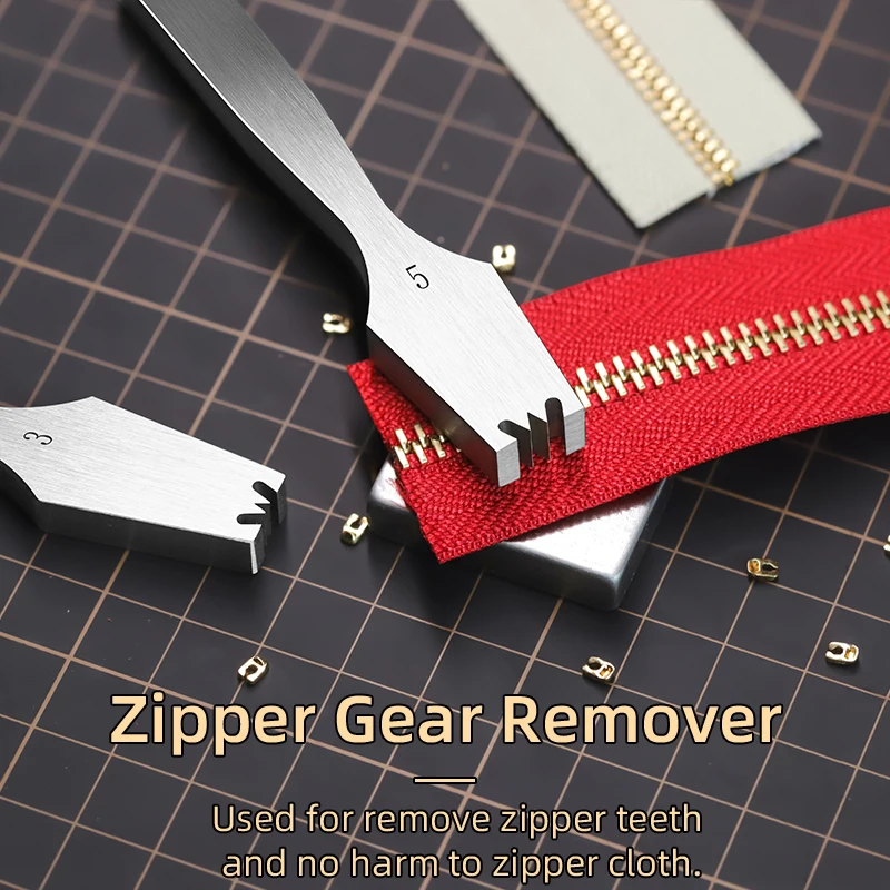 3# / 5# Zipper Teeth Remover Set DIY Handcraft Zipper Gear Remover Set Stainless Steel Leather Tools DIY Craft Install Tool zipper teeth remover