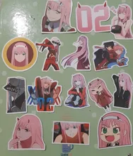 Pegatinas de Anime Darling in the Fanxx Zero Two 02 para ordenador portátil, equipaje, Maleta de motocicleta, monopatín, pegatinas de PVC, 50 Uds.