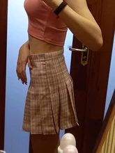 Falda estilo pijo plisada a cuadros para mujer, minifalda de verano, Escuela Japonesa, Kawaii