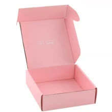 Boîte en carton ondulé rose avec Logo personnalisé, emballage en papier, masque Postal, boîte d'expédition pour cosmétiques, 500 pièces
