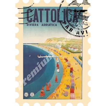 

Italy vinyl souvenir magnet vintage tourist poster