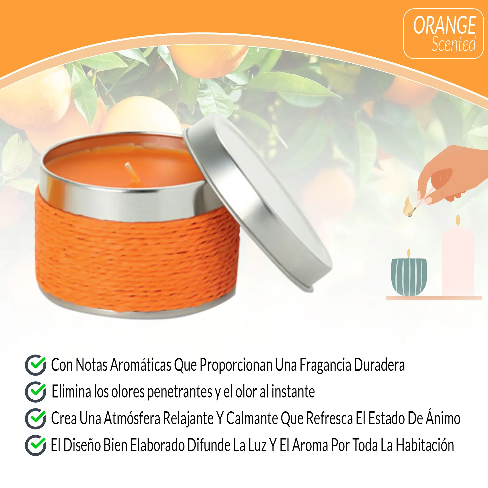 Vela Anidancia Naranja-Dettagli, Regali E Regali Per Bodas, Aac Izos, Comunità Baratos Y Originales Invitados