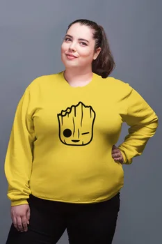 

Angemiel Wear Winking Groot Yellow Women Sweatshirts