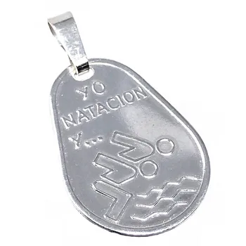 

Silver Plate 925 Sterling m oval 23mm. I SWIMMING AND... [AB5603GR] -Customizable-RECORDING INCLUDED IN THE PRICE