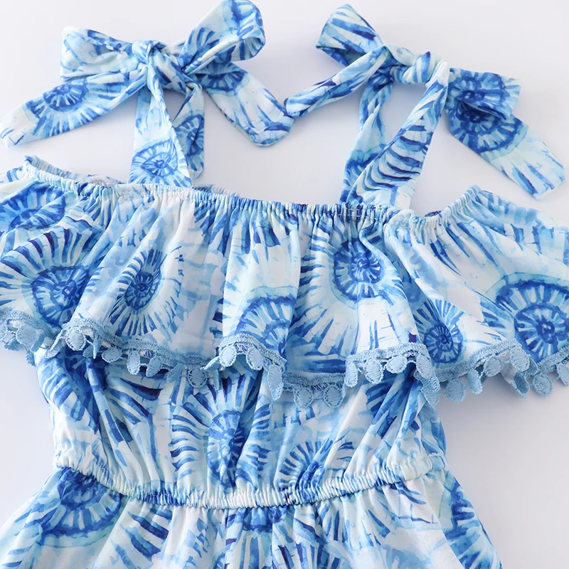 cute baby suit Girlymax Spring Summer Milk Silk Baby Kids Tie Dye Daisy Stripe One-piece Garment Jumpsuit  Pants Shorts Set Clothes Sleeveless newborn clothes set