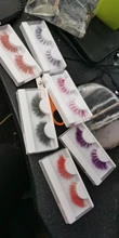 Pestañas postizas de visón de colores, pestañas postizas de 15mm-25mm, suaves, efecto 3D, espectaculares, largas y naturales, nuevo, 1 par