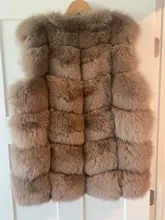 Vest Jacket Real-Fur-Coat Natural Winter Fashion Womens High-Quality Luxurious Fox-Fur