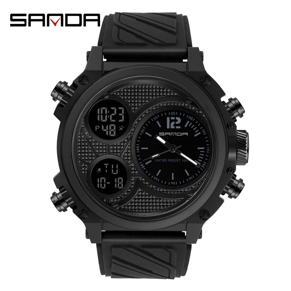

SANDA Personality Watch New Men Sport Watch Multi-Function Outdoor Luminous Digital Electronic Watches Waterproof Men Watches