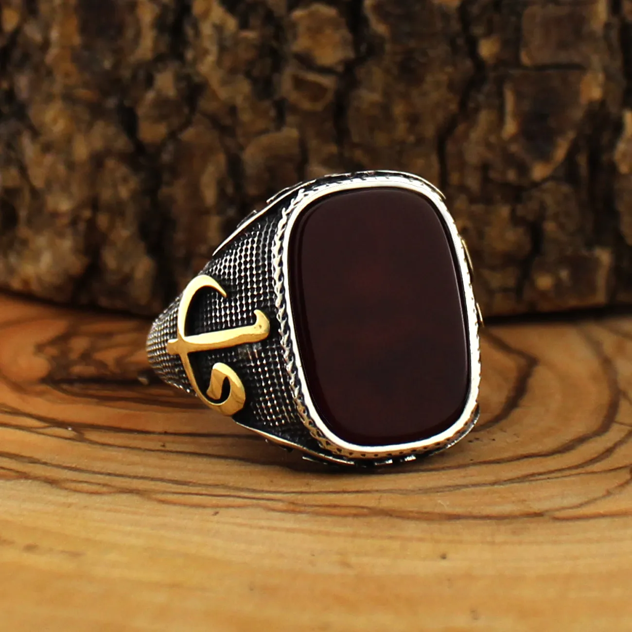 

925 Sterling Silver Ring for Men Red Agate Onyx Zircon Stone Jewelry fashion vintage Gift Mens Rings All Size Made in Turkey