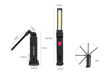 

Led lamp Cob workshop torch model Eco Small 20.3 X3.5cm rechargeable folding Slim 7mm