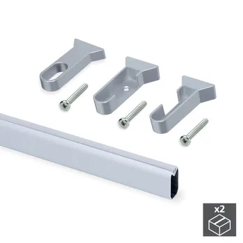 

Kit of 2 tubes 30x15mm aluminum long 1400mm & holders Silk Emuca for wardrobe