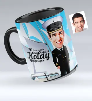 

Personalized Mr Ship Captain Caricature Of Black Mug cup-1