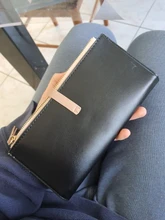 Cartera larga de piel sintética para mujer, monedero cartera borla, tarjetero, bolso de mano tipo monedero