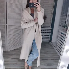 Cárdigan de punto largo y grueso para mujer, suéter de manga larga, cárdigan informal, ropa de calle, suéter de punto abierto, Invierno