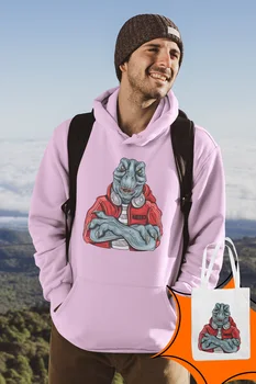 

Angemiel Wear Streetstyle Trex Pink Male Hooded Sweatshirt Bags Kombin