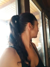 BHF-coleta de cabello humano para mujer, máquina de cabello Remy liso europeo, peinados de coleta, cabello Natural de 100g 100%, cola de caballo con Clip en extensiones