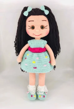 

Clothes Doll Vintage Amigurumi Organic Knitting Toy Baby Girl
