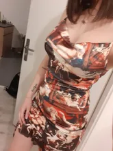 Vestido de primavera-verano fruncido sin mangas,