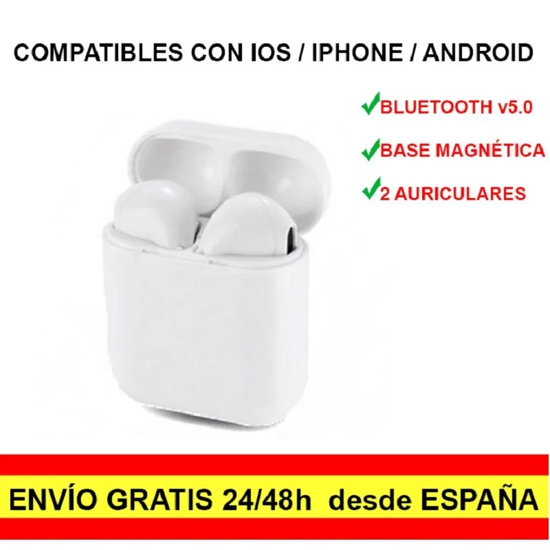 Шлемы наушники Bluetooth i9s TWS Магнитная ножка совместима с IOS Android IPhone, из Испании в 48 ч