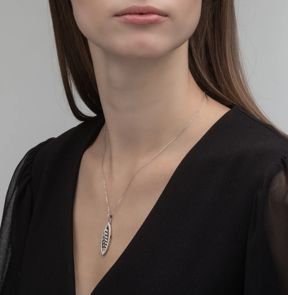 Серебряная подвеска с фианитами SUNLIGHT проба 925