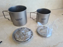 Lixada-taza de titanio para exteriores, vajilla para acampar, Picnic, taza de agua, café, té con tapa, 300/350/420/550/650/750ml