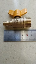 12mm Hose Barb x 1/2 BSP Male Thread Two Way Brass Ball Valve For Oil Water Air