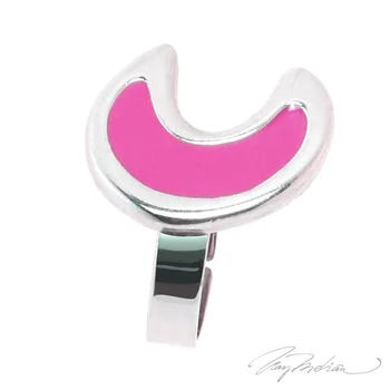 

Ring Rhodium and Enamel Fuchsia LUNA2 Collection CROWN