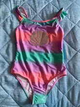 Bañador de una pieza para niñas de 3 a 16 años, traje de baño, Monokini, A364, novedad de verano, 2021