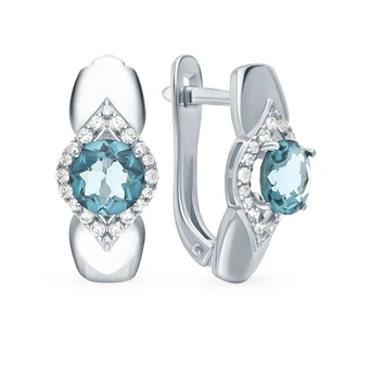 

Silver earrings with crystals and cubic zirconia sunlight sample 925