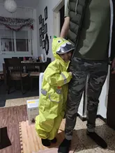 Children Raincoat Pants Jumpsuit Dinosaur Girls Baby Waterproof Kids Cartoon Hooded One-Piece