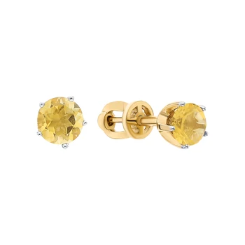 

Gold earrings with citrine sunlight sample 585