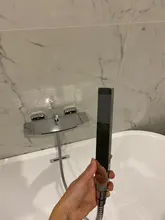 Bathroom Tub Faucet Single Handle Waterfall Spout Mixer Tap with Hand Shower Wall Mounted