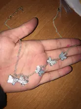 Collar de mariposa con colgante de cadena para mujer, gargantilla de cuentas en capas, de Color dorado y plateado, joyería Bohemia para playa, regalo barato