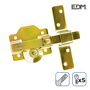 

HASP SUPERIMPOSE GOLD WITH ROUND CYLINDER SECURITY AND LATCH OPENING EDM
