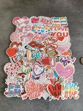 Pegatinas para el Día de San Valentín, 50 Uds., regalo para amantes, guitarra, motocicleta, monopatín, portátil, calcomanía para nevera
