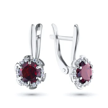 

Silver earrings with garnet and cubic zirconia e0606sg04200546