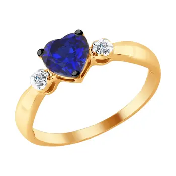 

Heart Shaped Ring SOKOLOV, fashion jewelry, gold, 585, women's male