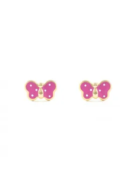 

Earrings Bebe butterfly enamelled pink intense