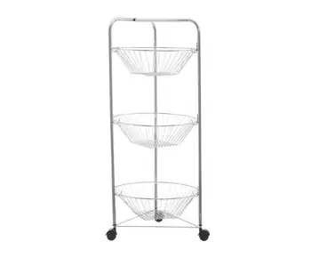

Trolley fruit bowl or greengrocer Round 3 baskets with structure and baskets in Chrome with wheels