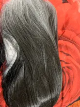 Peluca de pelo sintético para mujer, cabellera artificial de 26 pulgadas, largo, liso, negro, gris, con flequillo, Color gris, resistente al calor