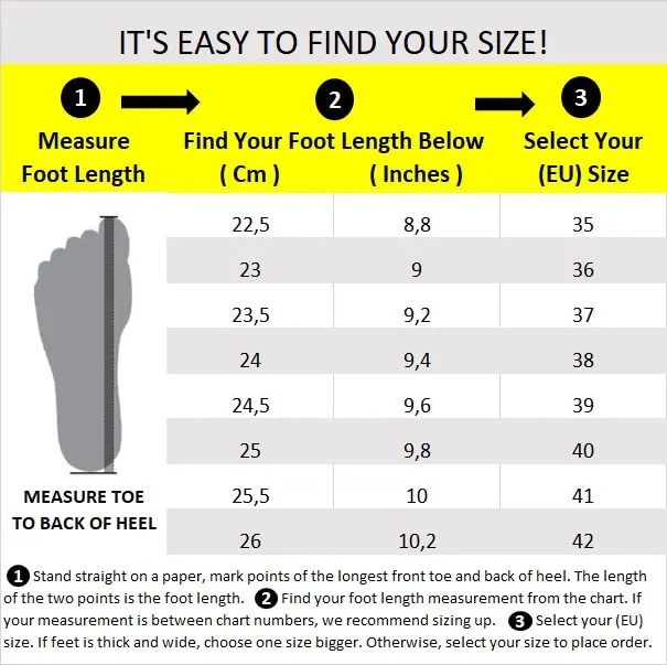 B - Shoe Size Chart 37x23.5 Cm English 22.5