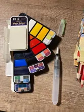 Superior 18/25/33/42Color sólido pintura acuarela con cepillo de agua portátil acuarela pigmento para principiantes dibujo suministros