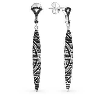 

Silver earrings with cubic zirconia and enamel sunlight sample 925