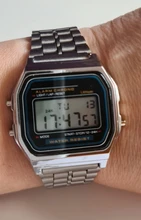 BDM - Reloj  clásico de color plata para mujer y hombre diseño vintage, correa ajustable con alarma.