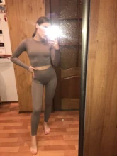 Workout-Clothes Legging Yoga-Sets Womens Sportswear Ribbed Seamless Long-Sleeve High-Waist