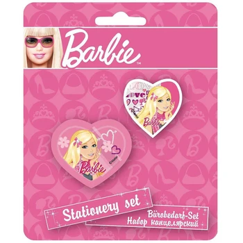 

Set of stationery Academy of groups Barbie sharpener, Eraser